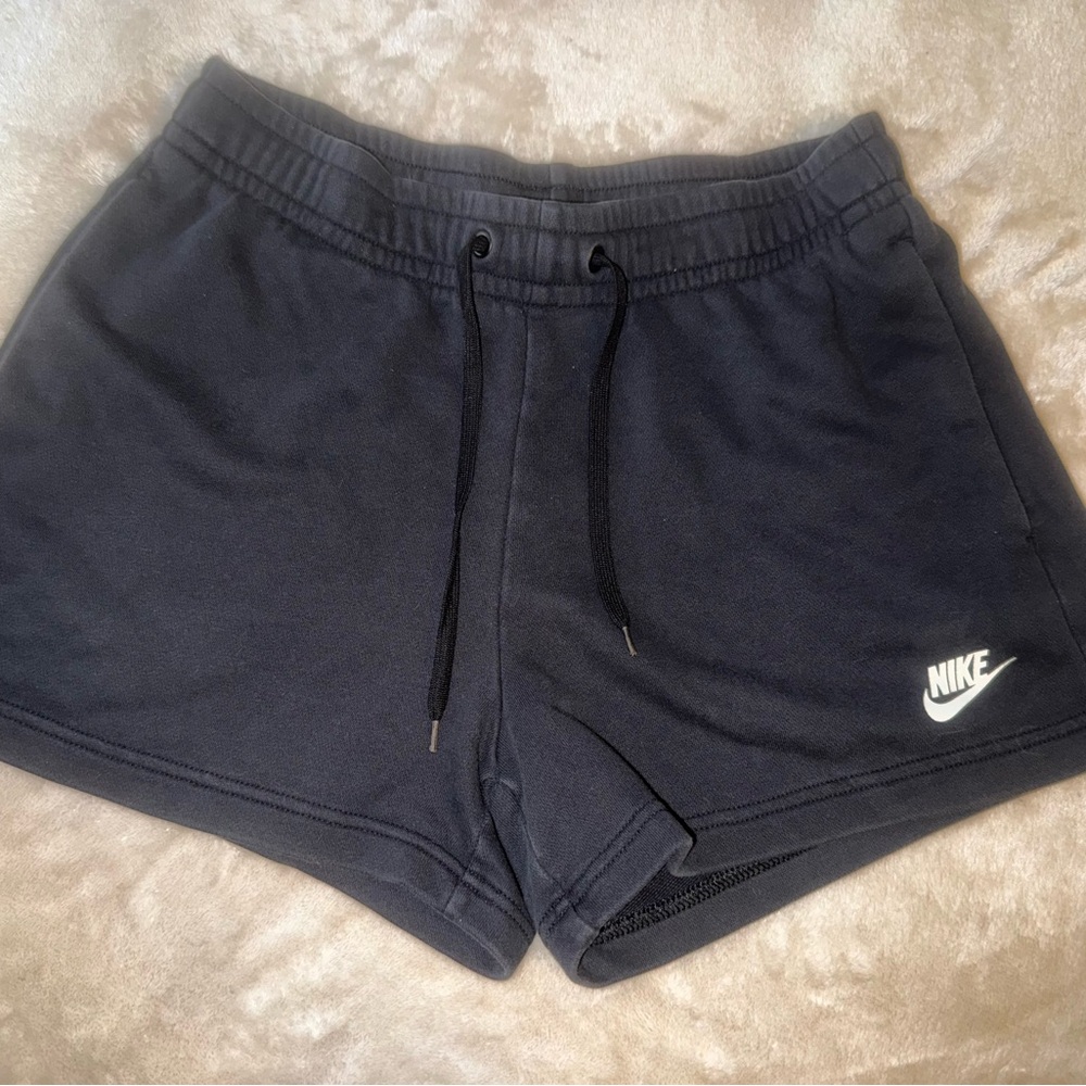 Nike Pro Women Black Fleece Athletic Shorts Small Athleisure Gym Running winter